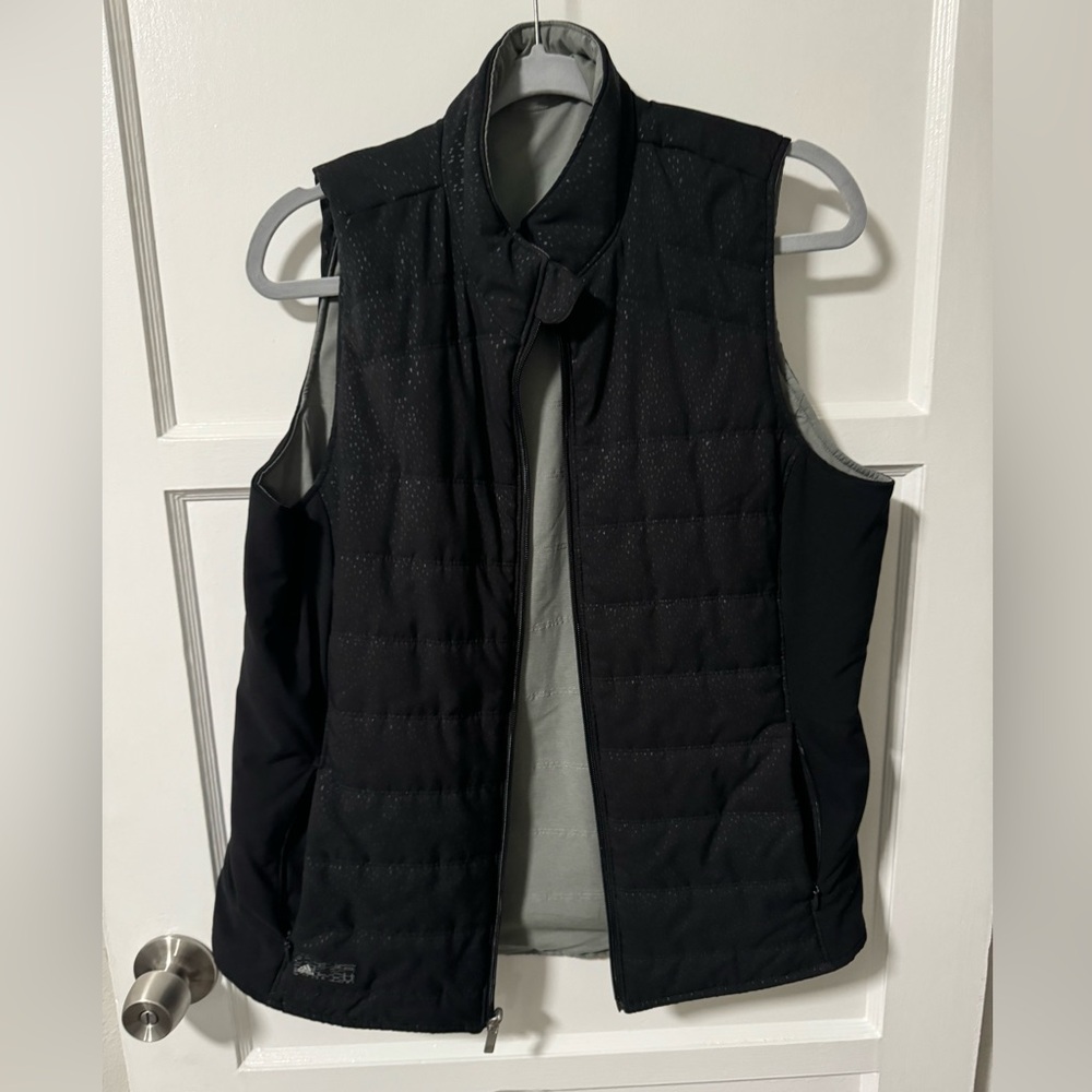 Black and gray reversible adidas vest